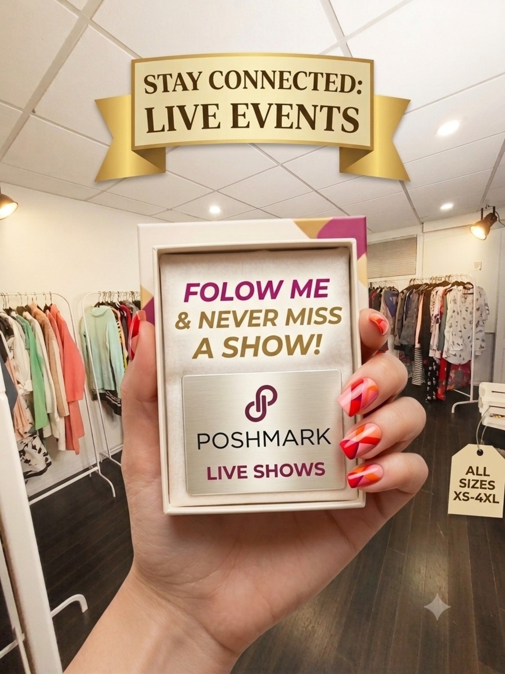 Live Shows Promotional Box with Pink and Orange Nail Art